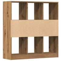 Boekenkast 97,5x29,5x100 cm bewerkt hout artisanaal eikenkleur - thumbnail
