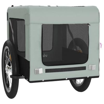Hondenfietstrailer oxfordstof en ijzer grijs en zwart - thumbnail