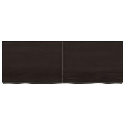 Wastafelblad 140x50x(2-6) cm behandeld massief hout donkerbruin