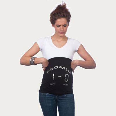 Op en Top Zwanger Zwangerschaps Buikband Gooaall 1-0 Zwart