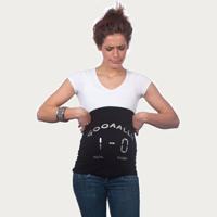 Op en Top Zwanger Zwangerschaps Buikband Gooaall 1-0 Zwart - thumbnail