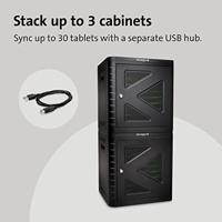 Kensington Charge & Sync Cabinet, Universeel Tablet, 10 Tablets Per Keer, Geschikt voor iPads, Galaxy Tabs, Kindles en Meer, Ingebouwde koelventilator, 43 x 40 x 35 Centimeter, Zwart, K67862EU - thumbnail