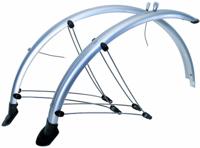 Spatbordset 28" PVC 45mm Zilver Met stroomkabelgeleiding - thumbnail