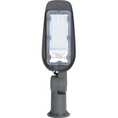 LED Straatlamp 30W - Koud Wit 6500K - Waterdicht IP65 - Mat Grijs Aluminium