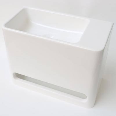 Fontein INK Hangar Rechthoek Rechts 40x22x30cm Polystone Glans Wit Zonder Kraangat met Handdoekhouder