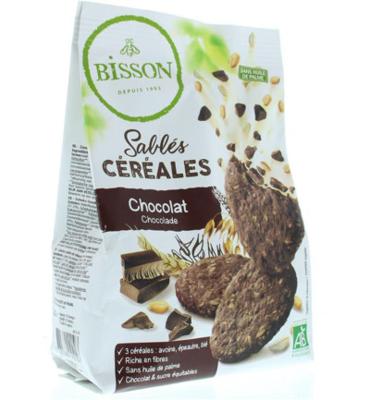 Bisson Zandkoekjes chocolade & granen bio 200 Gram