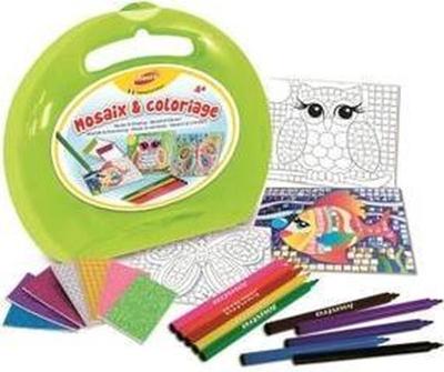 Joustra koffertje met mosaik en kleuren