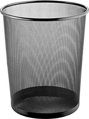 Helit the circle network H2518595 Prullenbak 15 l (Ø x h) 265 mm x 280 mm Metaal Zwart 1 stuk(s)