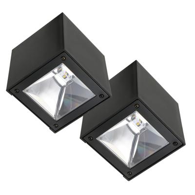 Set 2 stuks LED Solar Cube wandlamp zwart vierkant Set 2 stuks LED Solar Cube wandlamp zwart vierkant