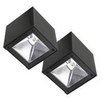 Set 2 stuks LED Solar Cube wandlamp zwart vierkant - thumbnail