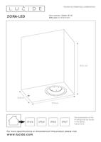 Lucide ZORA-LED Wandspot 2xGU10 - Zwart - thumbnail