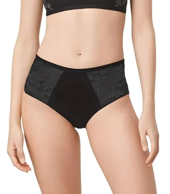 Basics midi lace - kanten dames heupslip - Kanten vrouwen ondergoed - Biologisch katoen - Badstof kruisje