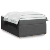 Boxspring met matras stof donkergrijs 120x190 cm - thumbnail