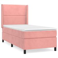 Boxspring met matras fluweel roze 90x190 cm - thumbnail