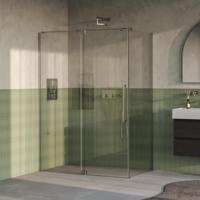 BRAUER Stellar douchecabine met draaideur helder glas 140x80x200 omkeerbaar incl. glascoating PVD RVS-kleurig geborsteld - thumbnail
