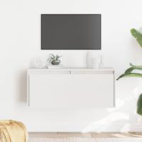 Wandkast 80x30x35 cm massief grenenhout wit - thumbnail