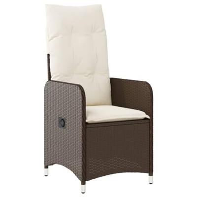 Tuinstoelen 2 st verstelbaar met tafel poly rattan bruin Tuinstoelen 2 st verstelbaar met tafel poly rattan bruin