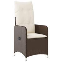 Tuinstoelen 2 st verstelbaar met tafel poly rattan bruin - thumbnail