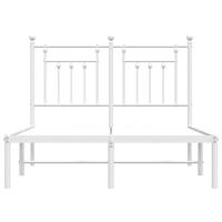 Bedframe met hoofdbord metaal wit 120x200 cm - thumbnail