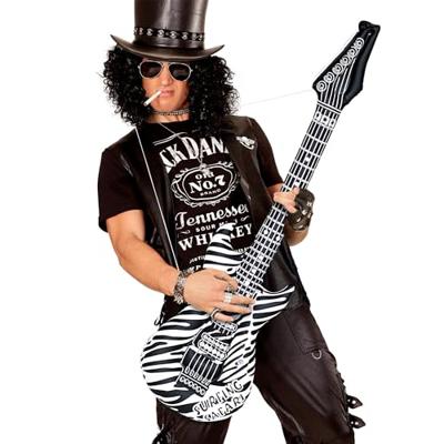 Opblaas Gitaar Zebra print 105cm