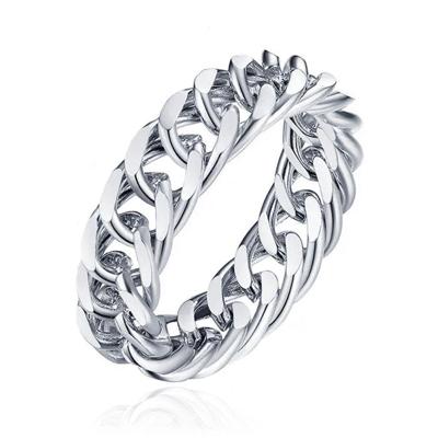 Cilla Jewels Damesring met Cuban Link Schakel - Zilverkleurig -16mm