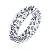 Cilla Jewels Damesring met Cuban Link Schakel - Zilverkleurig -16mm - thumbnail