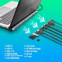 USB-HUB NGS WONDERDOCK12 Grijs Zilverkleurig - thumbnail