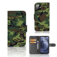 Apple iPhone 12 Mini | Telefoon Hoesje | Army Dark | Portemonnee hoesje - thumbnail