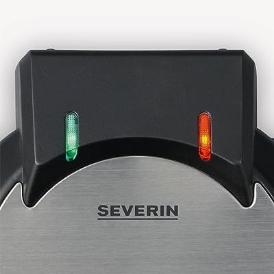 Severin WA 2103 Wafelijzer Met handmatige temperatuursinstelling RVS (geborsteld), Zwart