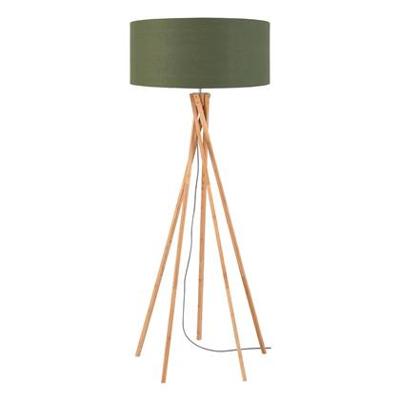 Good&Mojo Vloerlamp 'Kilimanjaro' Bamboe en Eco linnen, kleur Groen
