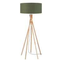 Good&Mojo Vloerlamp 'Kilimanjaro' Bamboe en Eco linnen, kleur Groen - thumbnail