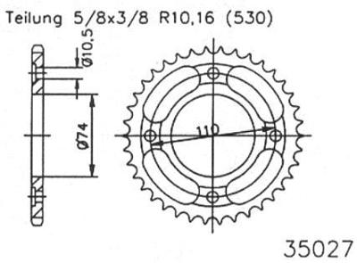 ESJOT Chain wheel 530 41z steel black