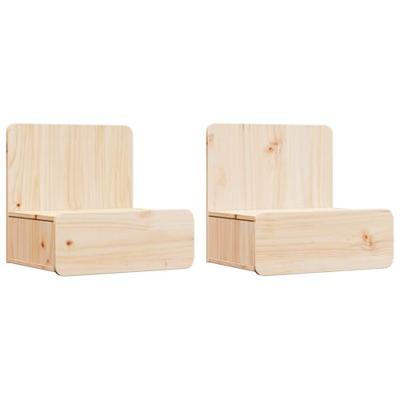 Nachtkastje 2 pcs Bruin 44 x 32,5 x 40 cm Massief grenenhout