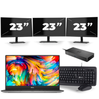 Dell XPS 13 9360 - Intel Core i5-7e Generatie - 13 inch - 8GB RAM - 256GB SSD - Windows 11 Home + 3x 23 inch Monitor - thumbnail