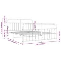 Bedframe met hoofd- en voeteneinde metaal wit 160x200 cm - thumbnail