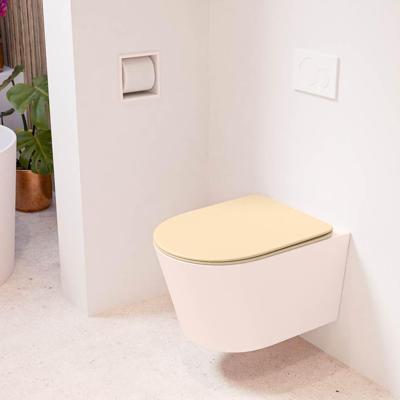 MONDIAZ LAVIE hangend toilet single fire rimless diepspoel Rosee, Toiletzitting met quick-release & softclose Sand