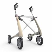 Carbon rollator Ultralight (4,8 kg) | by Acre | Kleur: Beige | Lichtgewicht | Omgekeerde handvatten | Lichtste rollator | Soft banden | byAcre - thumbnail