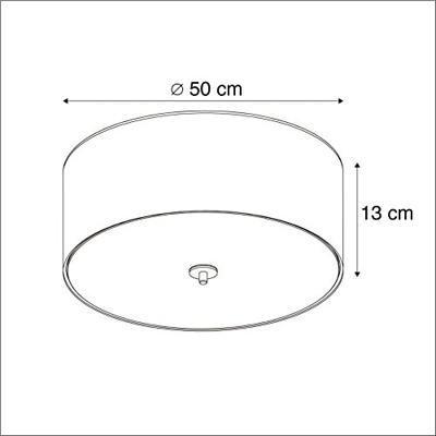 QAZQA Landelijke plafondlamp wit 50 cm - Drum Jute