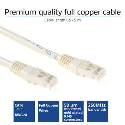 ACT IB8400 U/UTP CAT6 Patchkabel Ivoor - 50 cm