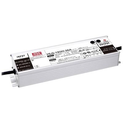 MEAN WELL HLG-185H-12AB LED-driver Constante spanning 156 W 6.5 - 13 A 10.8 - 13.5 V/DC Dimbaar, 3-in-1 dimmer, Instelbaar, PFC-schakeling, Outdoor,