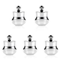 5 stuks acryl reizen containers met harde verzegelde deksels geschikt voor face hand Body Cream 5ml (wit) - thumbnail