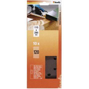 kwb 818712 Schuurpapier Korrelgrootte (num) 120 (l x b) 280 mm x 115 mm 10 stuk(s)