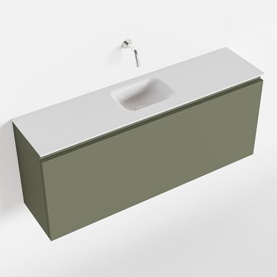 MONDIAZ OLAN 120cm toiletmeubel army. LEX wastafel talc midden geen kraangat