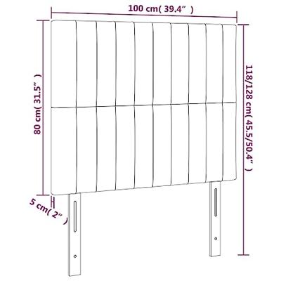 Hoofdborden 2 st 100x5x78/88 cm fluweel donkergrijs
