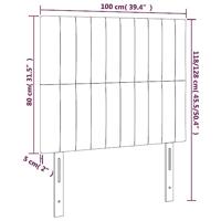 Hoofdborden 2 st 100x5x78/88 cm fluweel donkergrijs - thumbnail
