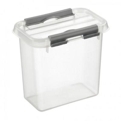 Sunware Q line box met deksel 1.1 liter transparant/metaal Sunware Q line box met deksel 1.1 liter transparant/metaal