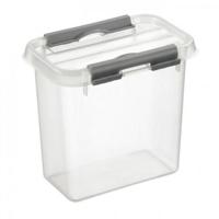 Sunware Q line box met deksel 1.1 liter transparant/metaal - thumbnail