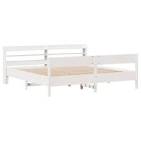 Bedframe zonder matras massief grenenhout wit 200x200 cm - thumbnail