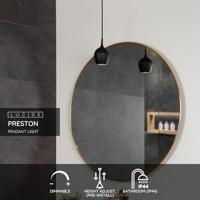 Lucide PRESTON - Hanglamp Badkamer - Ø 10 cm - 1xGU10 - IP44 - Zwart - thumbnail