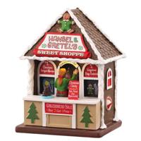Lemax hansel & gretel&apos;s sweet shoppe verlicht kerstdorp tafereel Caddington Village 2022 - thumbnail